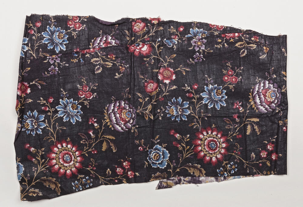 Bedrukte katoen met nachtgrond, 1750–1770