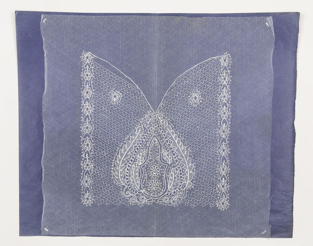 Mutsenbodem op blauw papier, Zuid-Hollandse eilanden