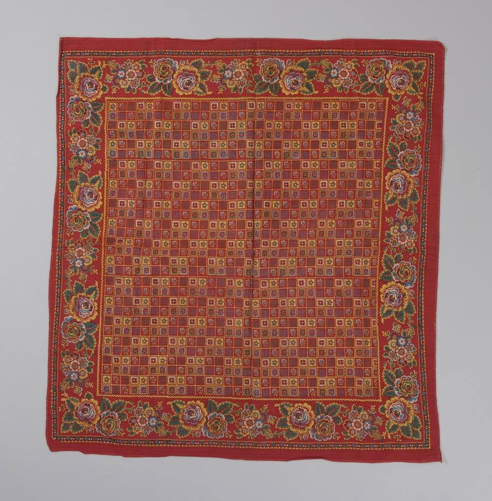 Veelkleurige katoenen halsdoek, Staphorst, 1875–1925