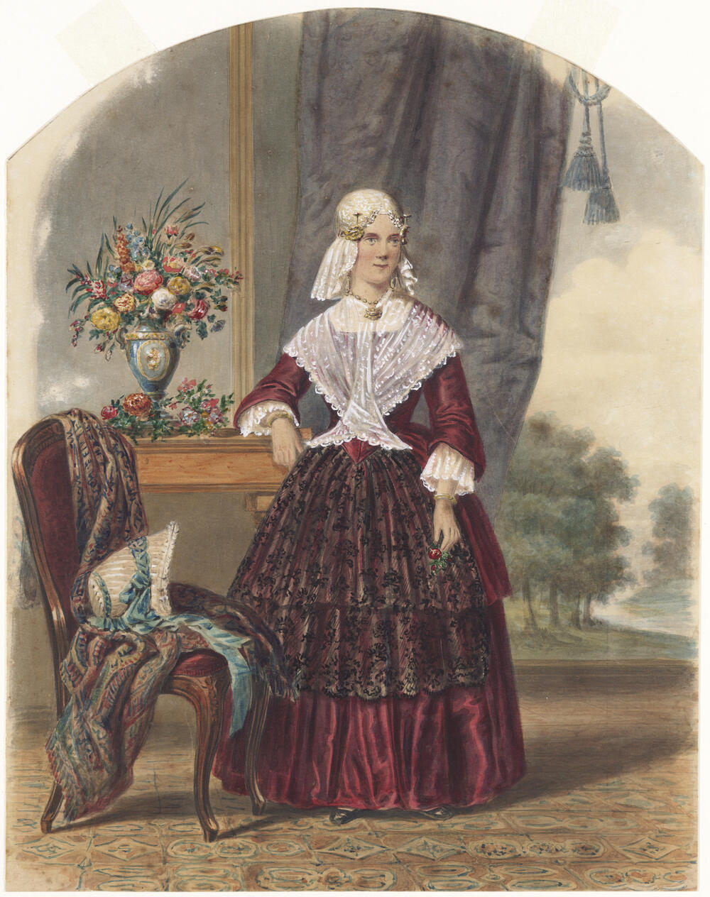 Friese dame in een interieur