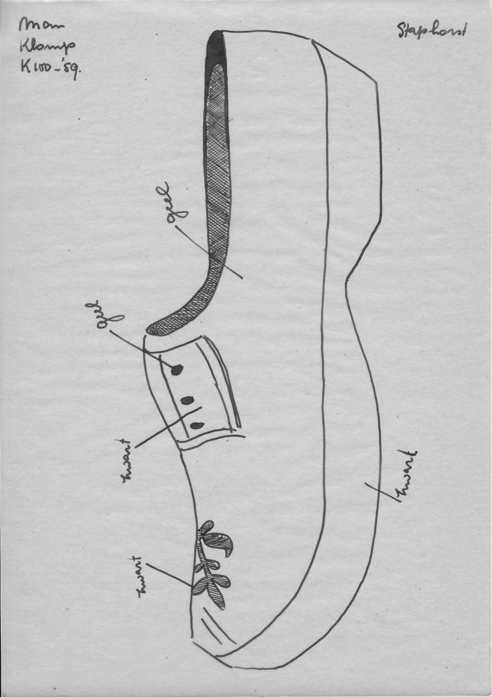 Tekening van een klomp, Staphorst