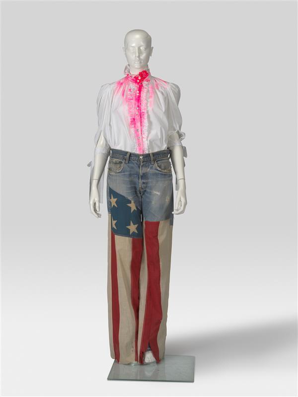 Flag Jeans (J.M. Guys Patchwork Low-Rise Boyfriend Jeans)
