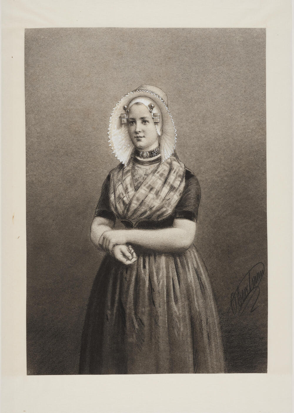 Vrouw in protestantse dracht uit Goes, 1875–1926