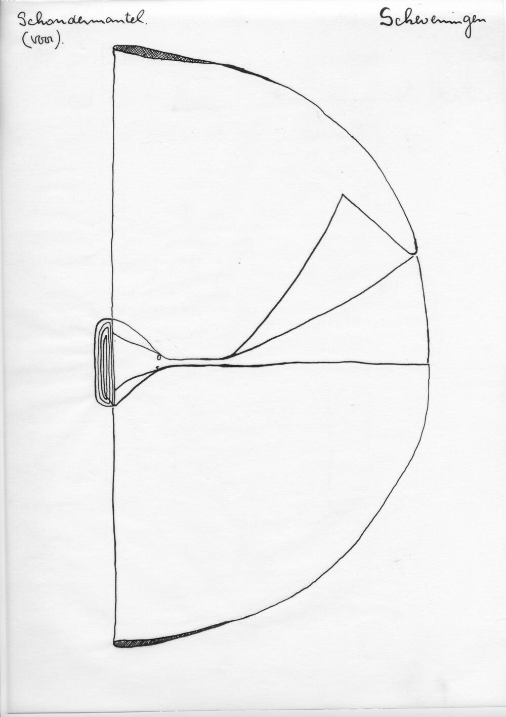 Tekening van een schoudermantel, Scheveningen