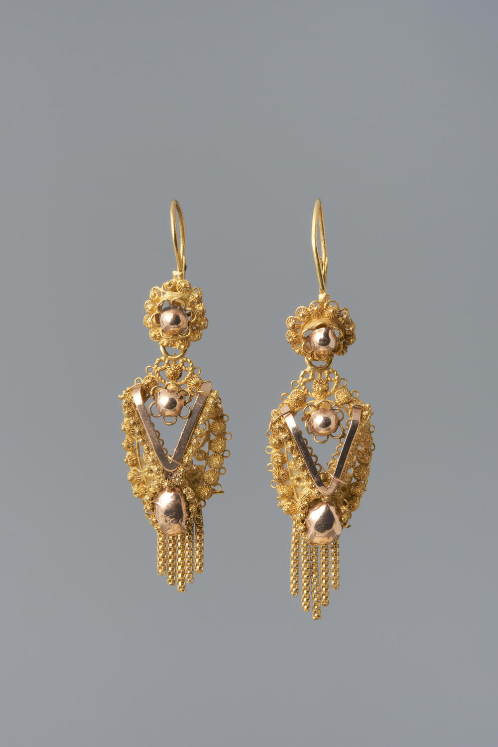 Paar gouden oorbellen, Noord-Brabant, 1865–1906