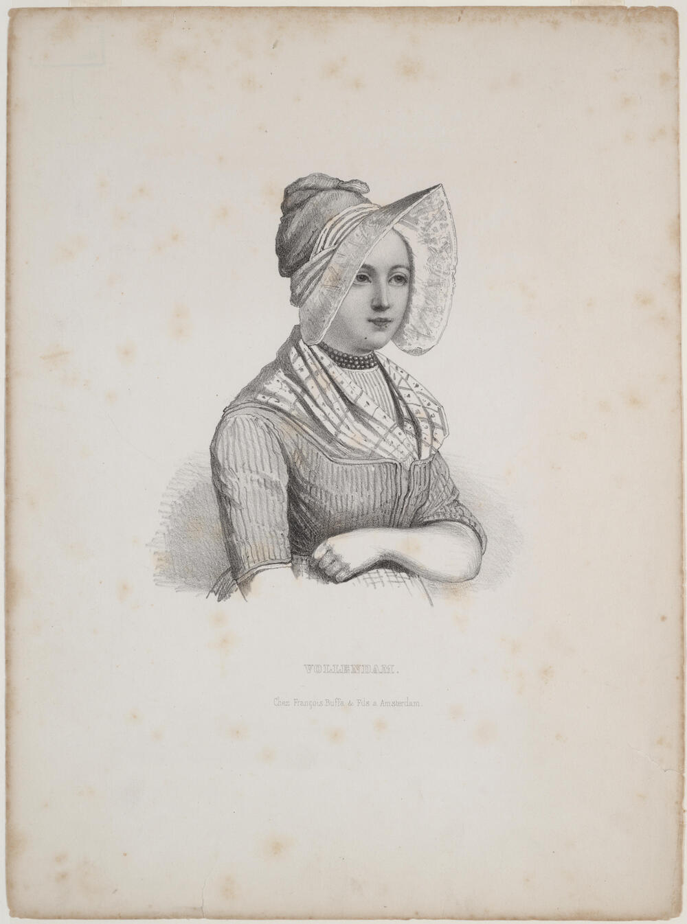 Volendammer vrouw met boomhul en slaapmuts, circa 1855