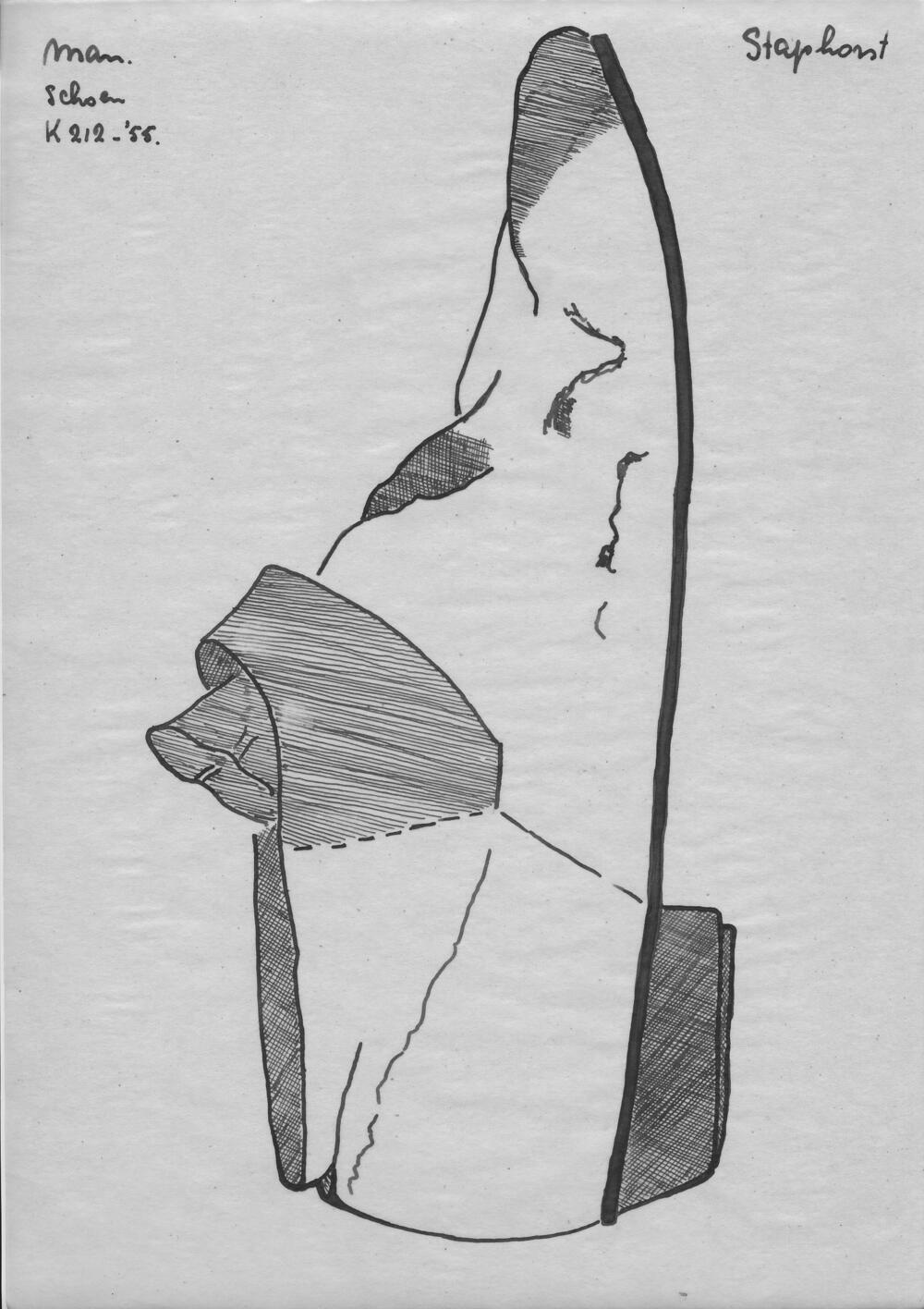 Tekening van een schoen, Staphorst