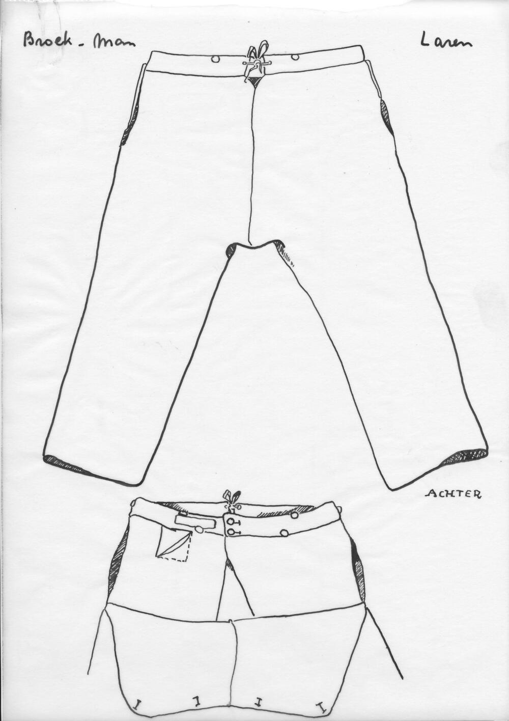 Tekening van een broek, Laren