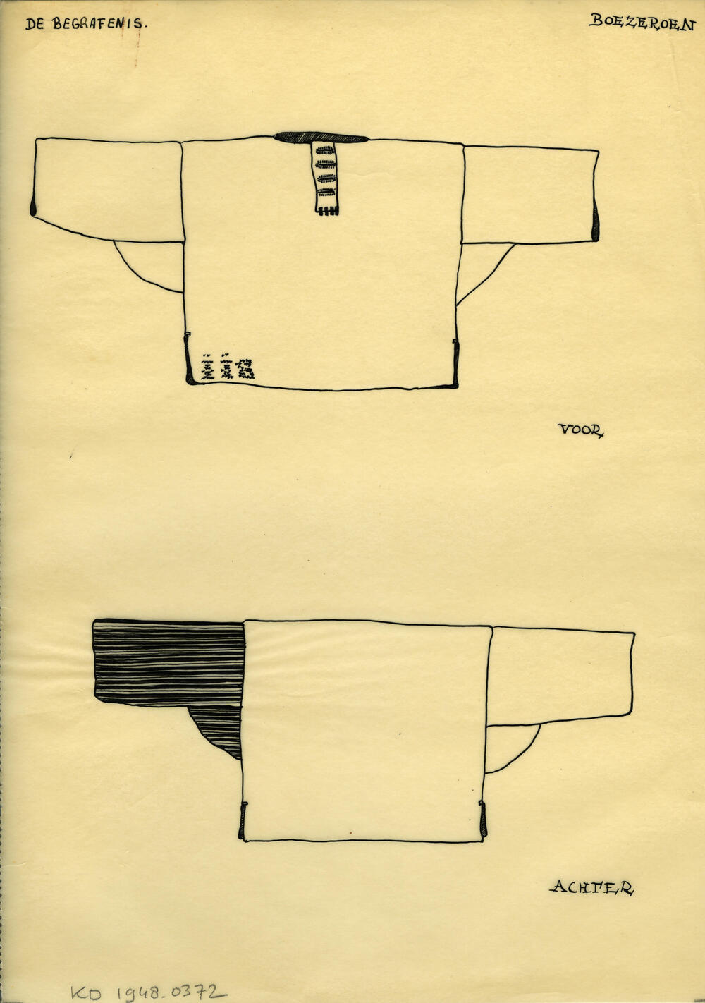 Tekening van een boezeroen, Marken
