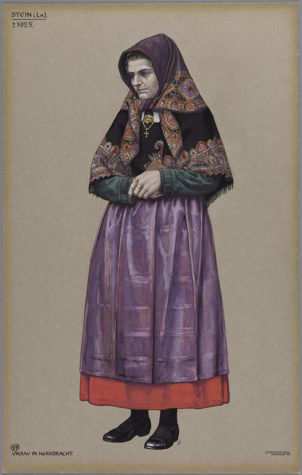 Vrouw in kerkdracht, Stein circa 1925