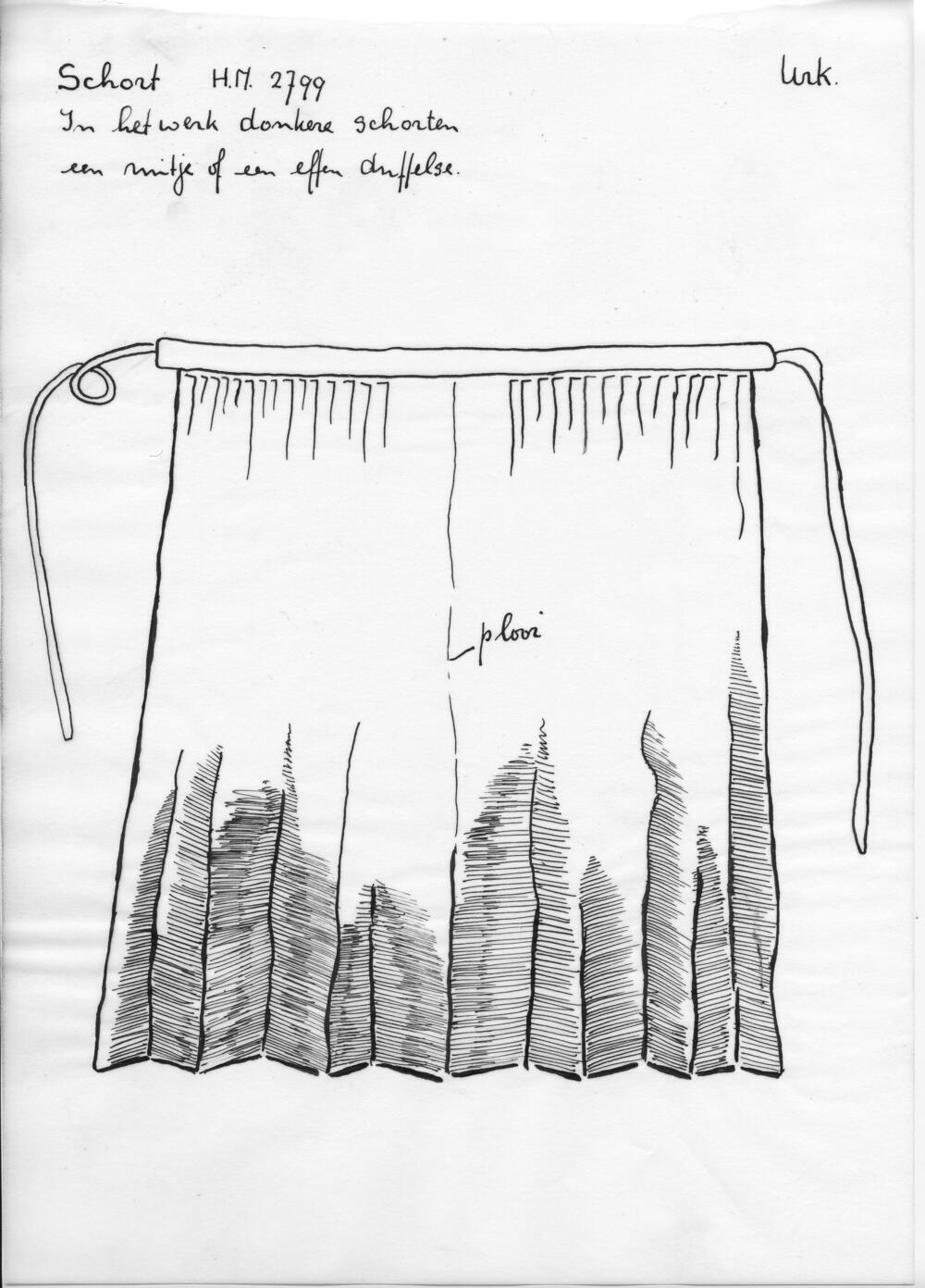 Tekening van een schort, Urk