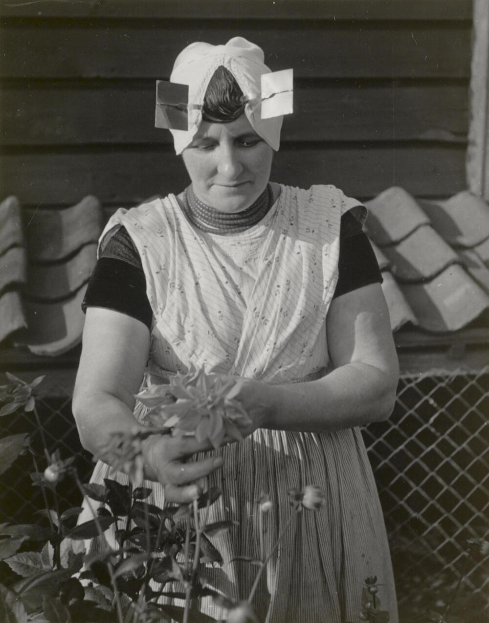 Vrouw in katholieke Zuid-Bevelandse dracht, Heinkenszand, 1950