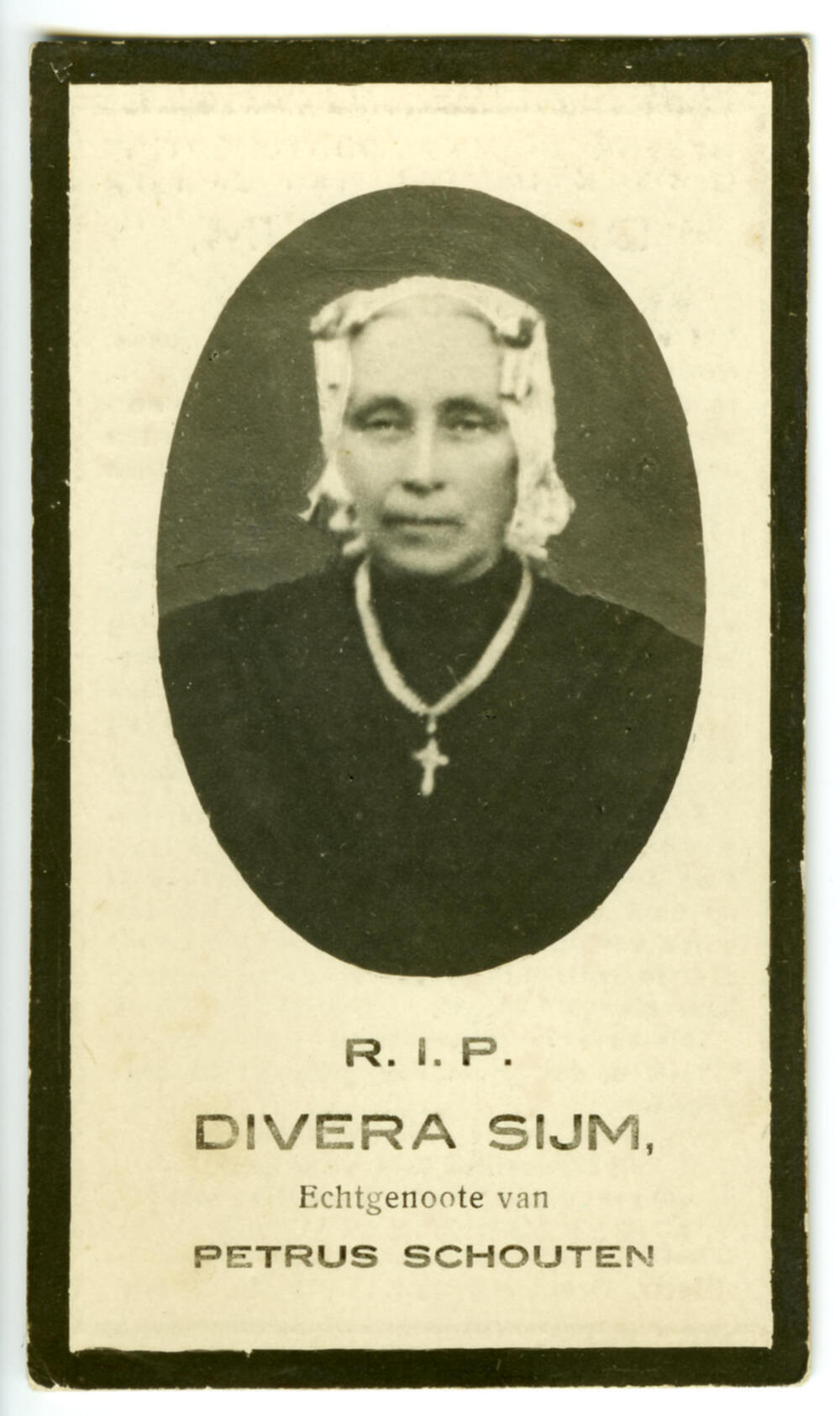 Bidprentje van Divera Sijm, 1926