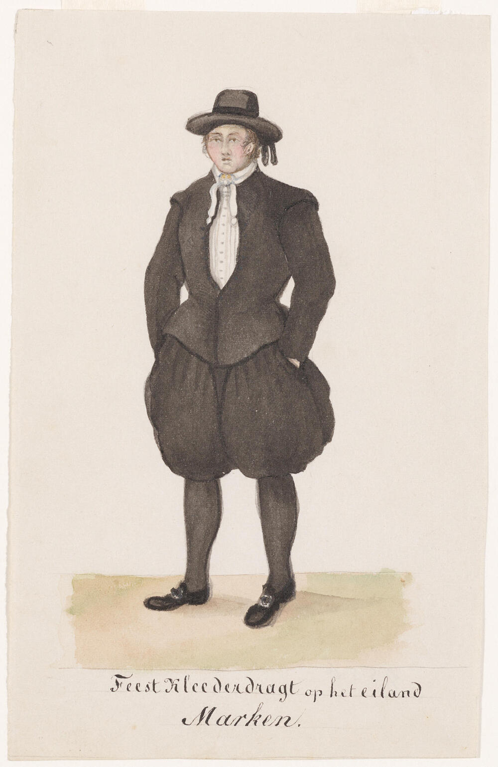 Man in feestkleding, Marken