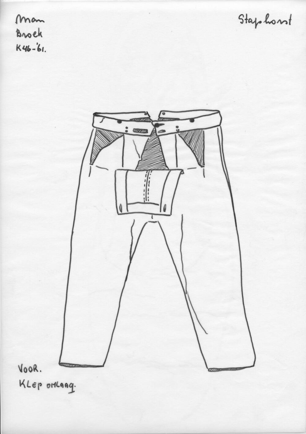 Tekening van een broek, Staphorst