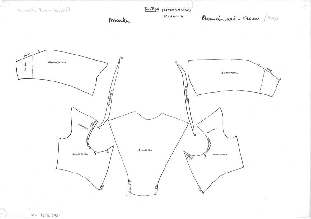 Patroontekening van een 'katje', Marken