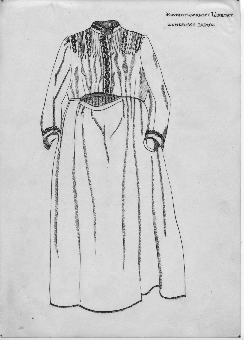 Tekening van een zondagse japon, Utrecht