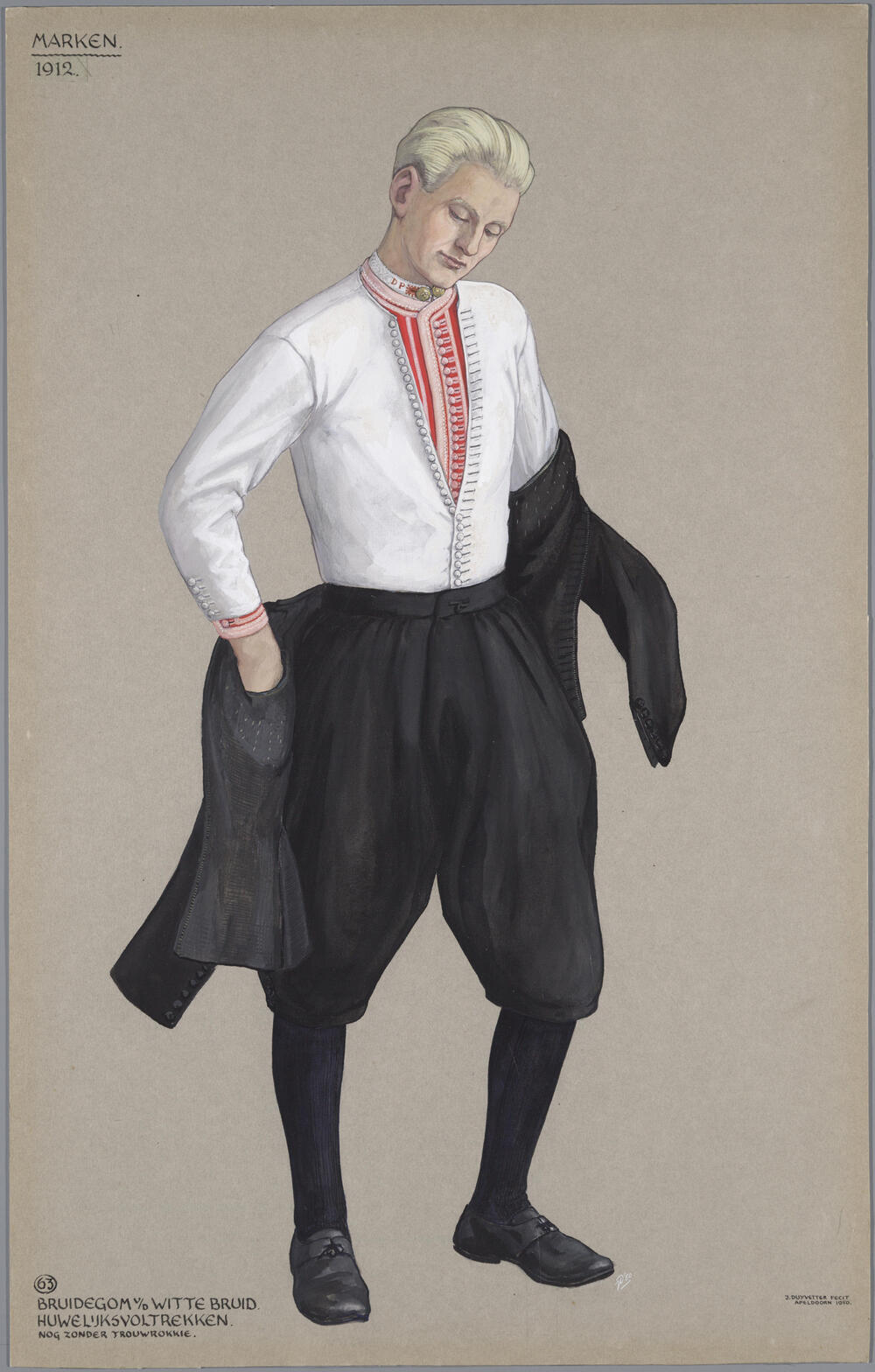 Bruidegom van de witte bruid, Marken 1912