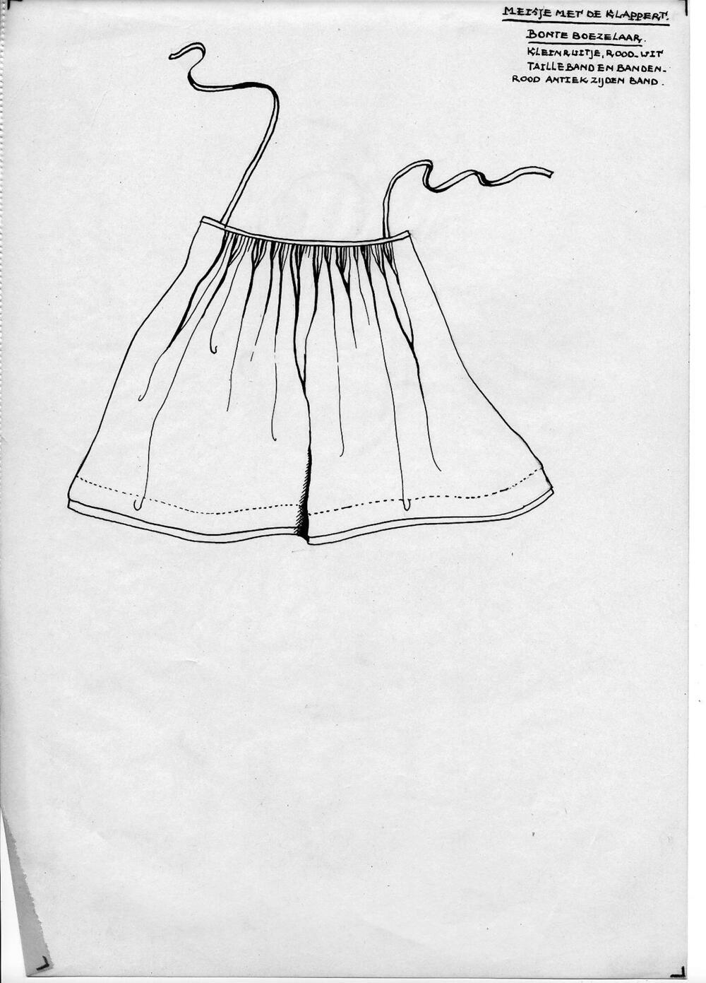Tekening van bonte boezelaar, Hindeloopen