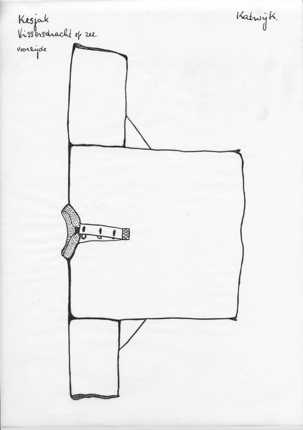 Tekening van een kesjak, Katwijk