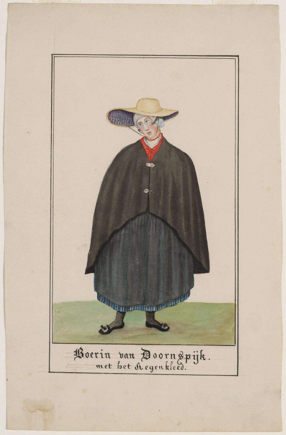 Boerin van Doornspijk met het Regenkleed