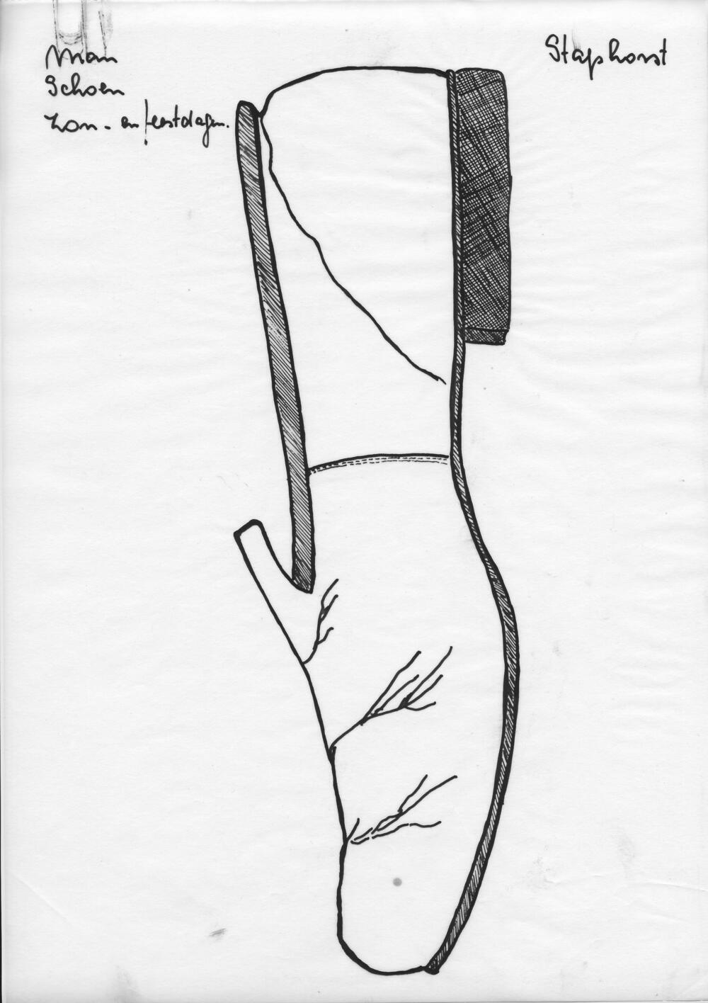 Tekening van een schoen, Staphorst