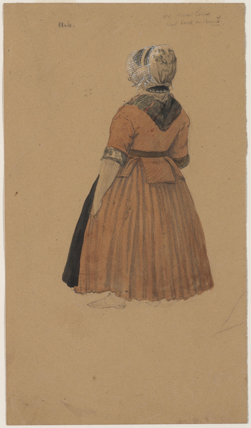 Vrouw van Urk in winterkleding