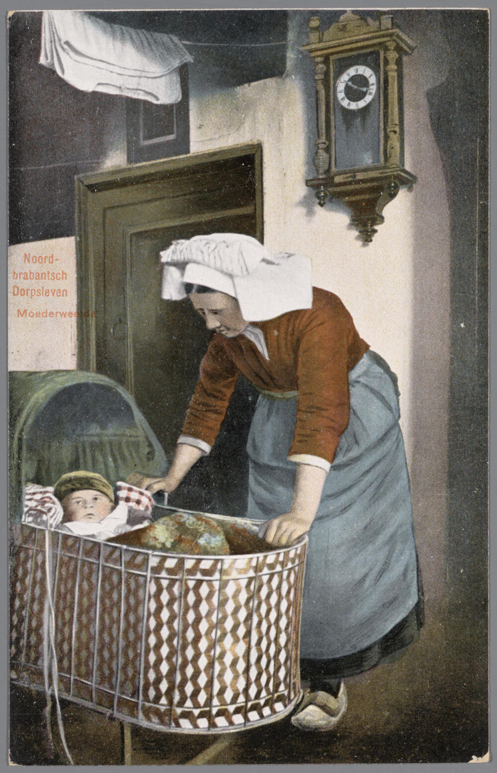 Vrouw in Noord-Brabantse dracht bij een wieg, 1903–1905