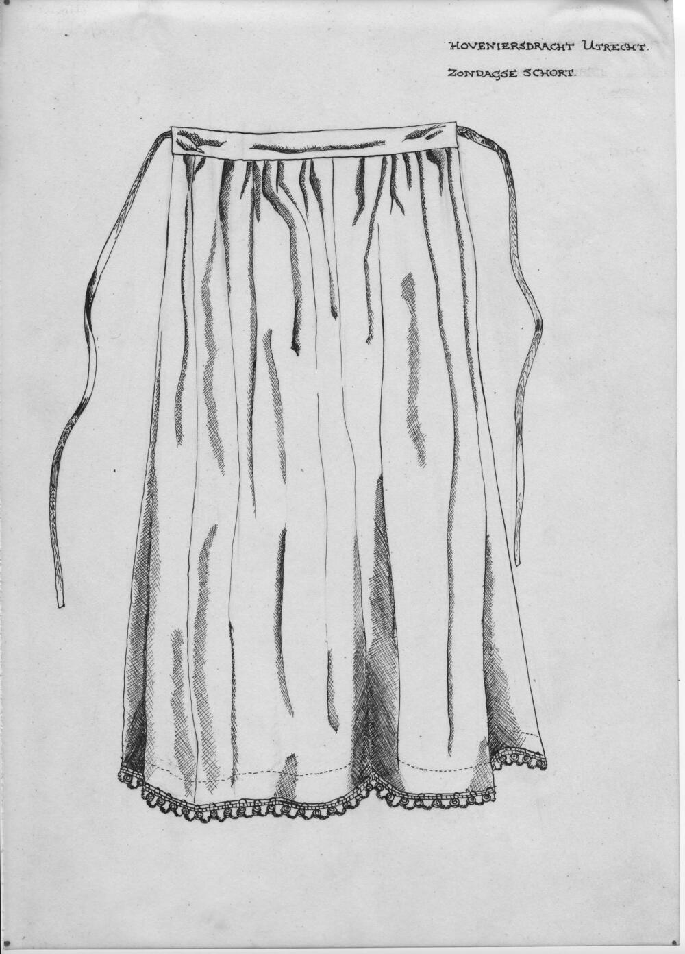 Tekening van een zondags schort, Utrecht