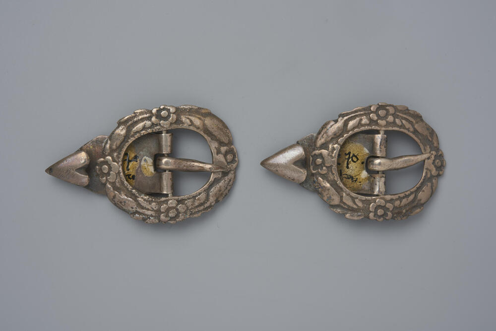 Paar zilveren schoengespen, Marken, 1793