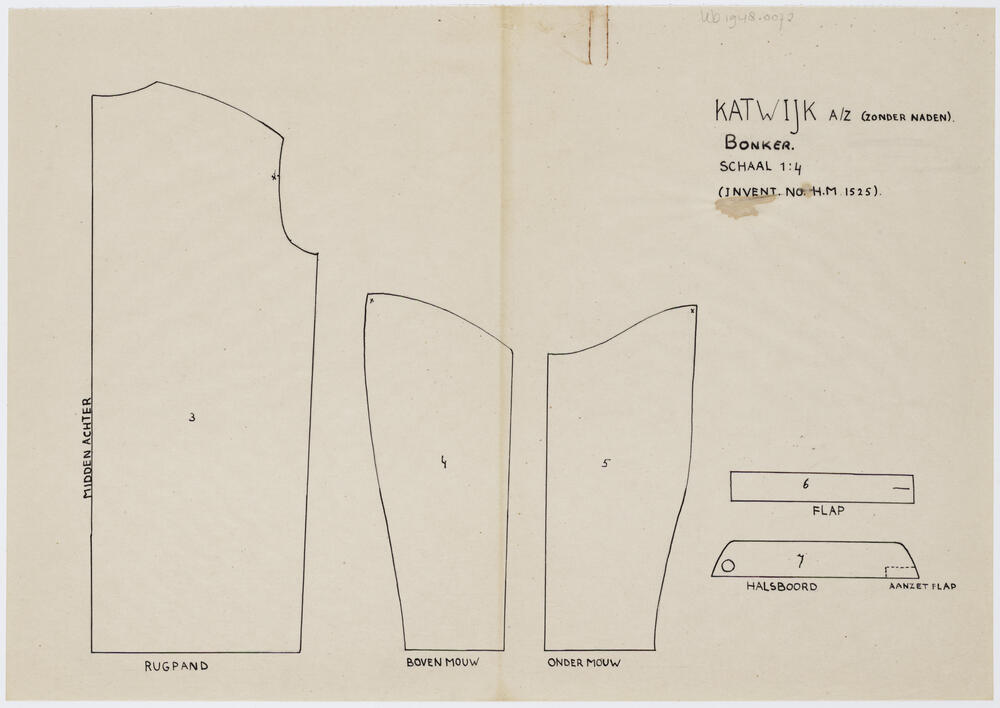 Patroontekening bonker, man Katwijk