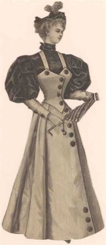 Vel met opgeplakte modebladknipsels van ca. 1890-1910