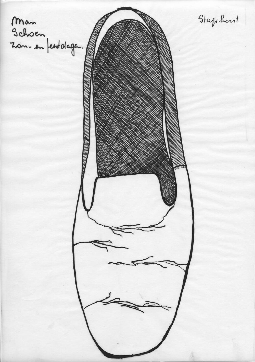 Tekening van een schoen, Staphorst
