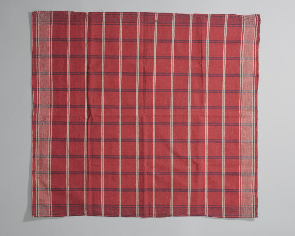 Geruite katoenen halsdoek, Cadzand, circa 1860