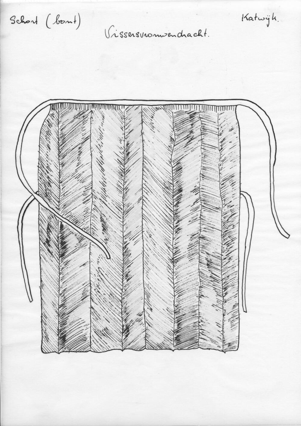 Tekening van een schort, Katwijk