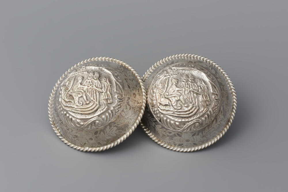 Paar zilveren broekstukken, Urk, 1851-1887