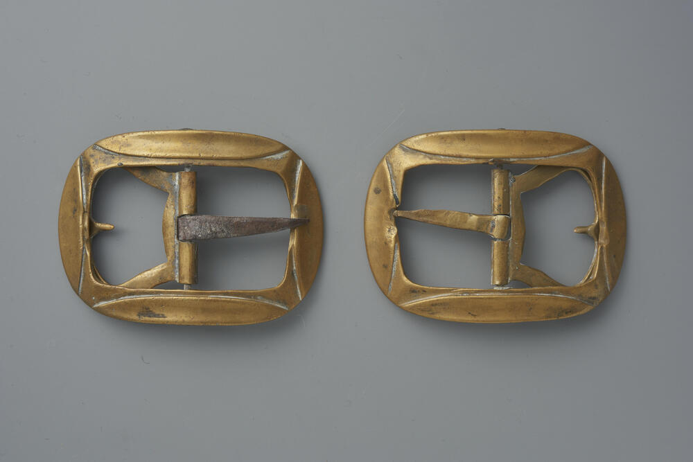 Paar messing schoengespen, Groningen, 1800–1825