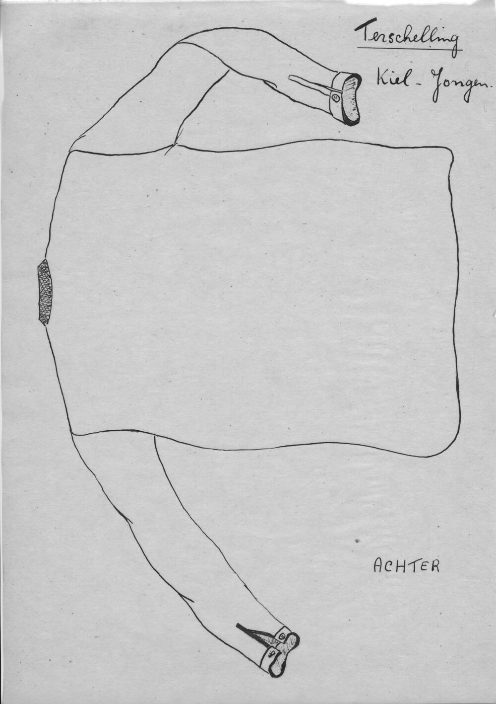 Tekening van een jongenskiel, Terschelling
