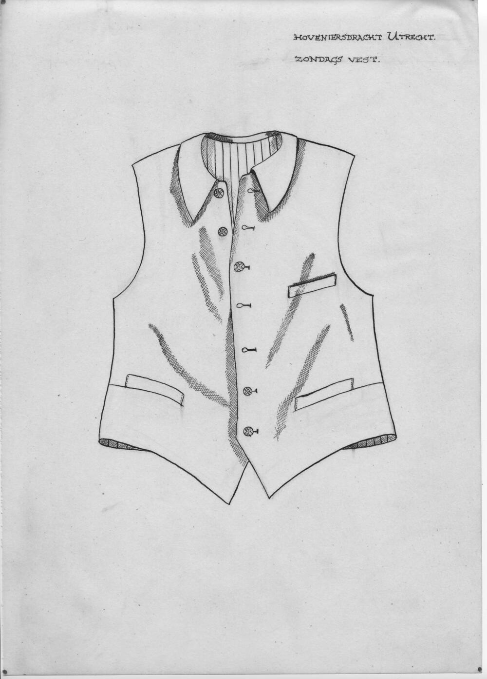 Tekening van een zondags vest, Utrecht
