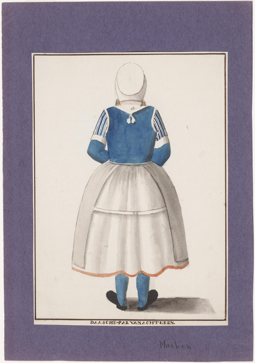 Vrouw in doordeweekse dracht, Marken, 1800–1900