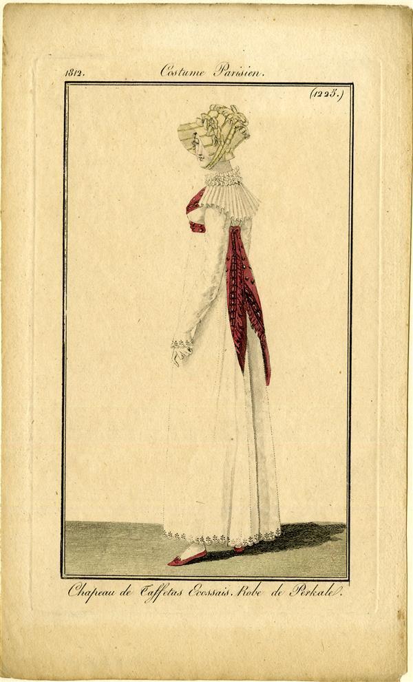 Costume Parisien 'Chapeau de Taffetas Ecossais. Robe de Perkale'