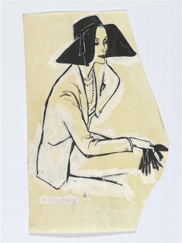 Modetekening van hoed Schiaparelli