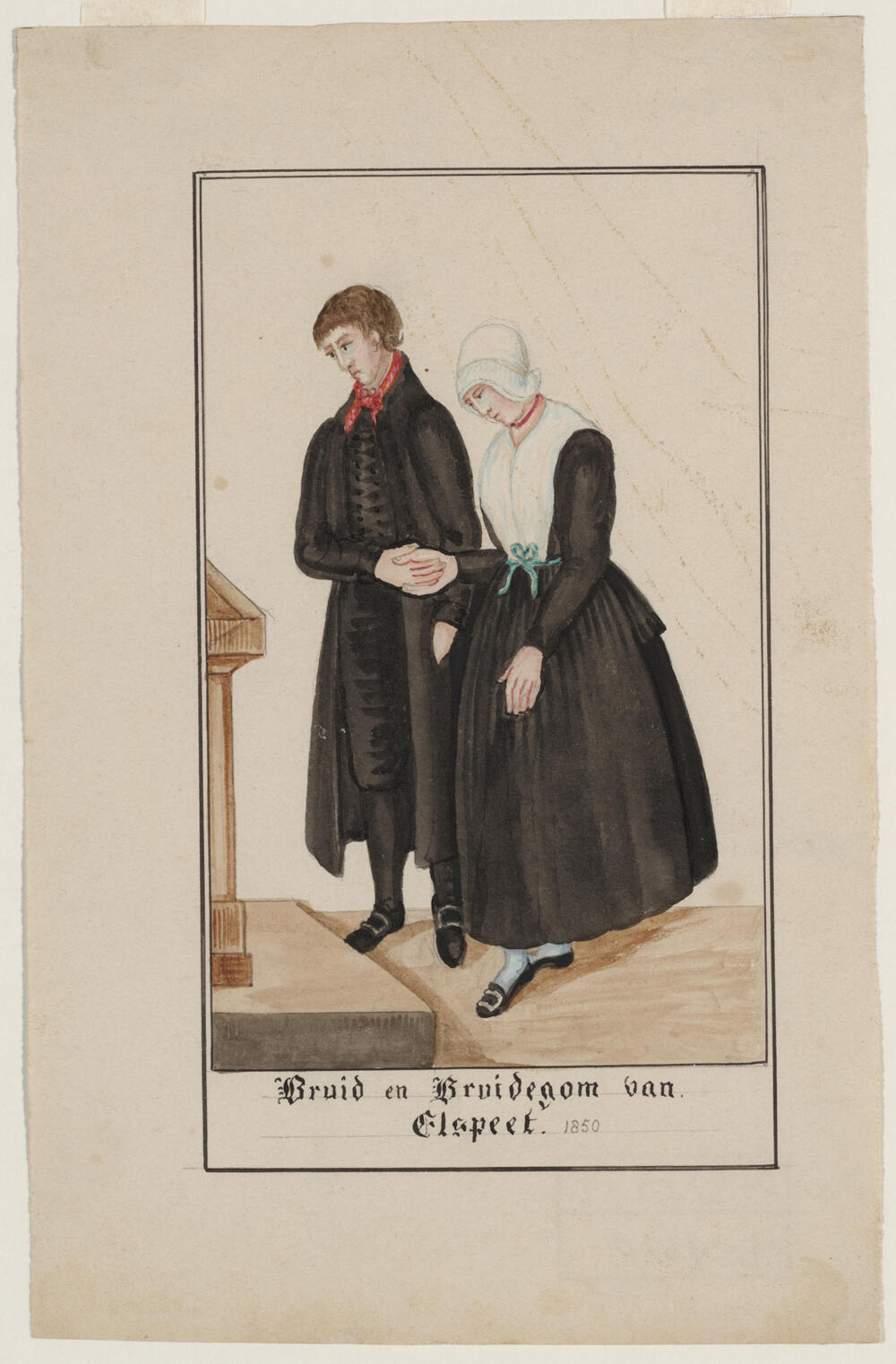 Bruidspaar uit Elspeet, 1850
