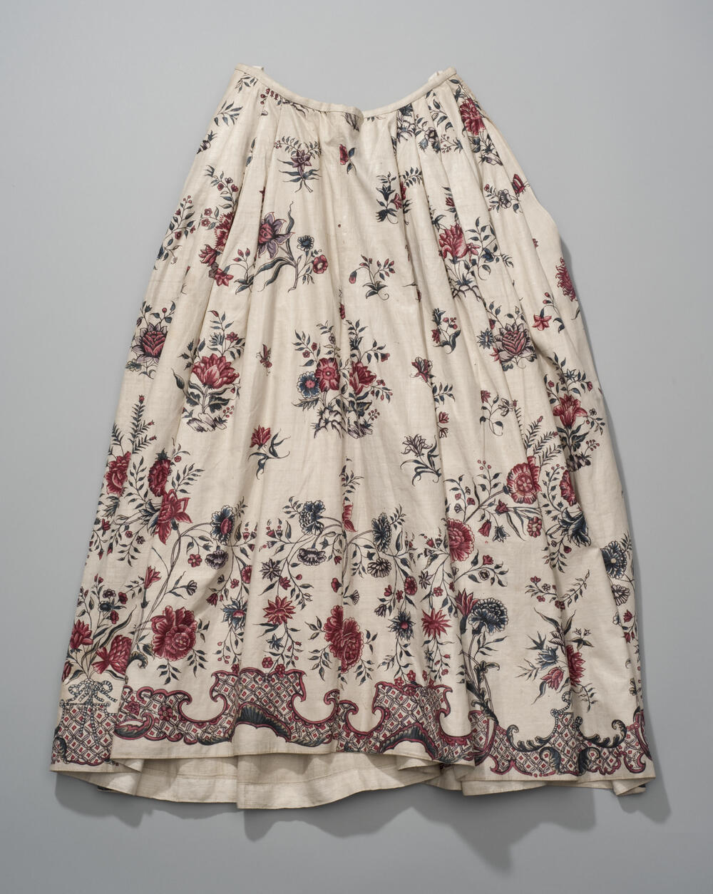 Rok van Indiase sits met randdessin, Zaanstreek, 1750–1775