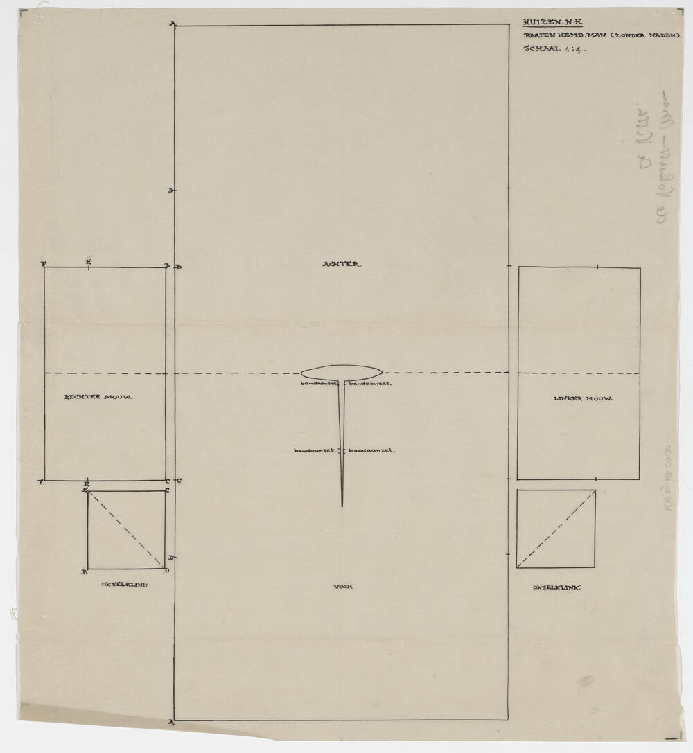 Patroontekening baaien hemd, man Huizen