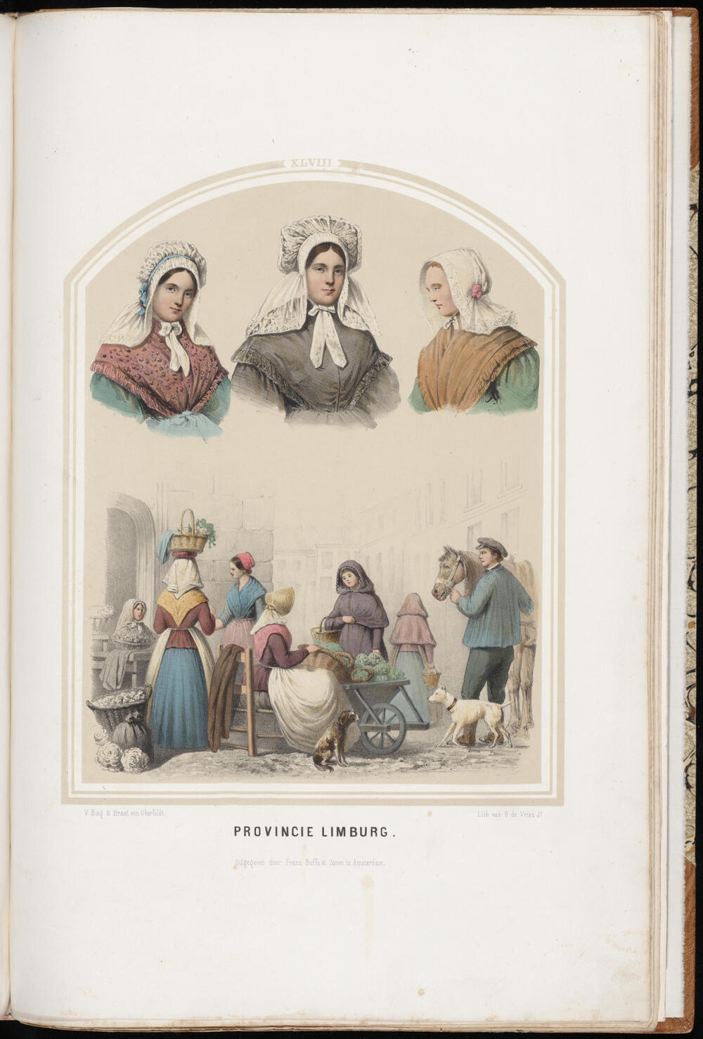 Markttafereel met figuren in de dracht van Limburg