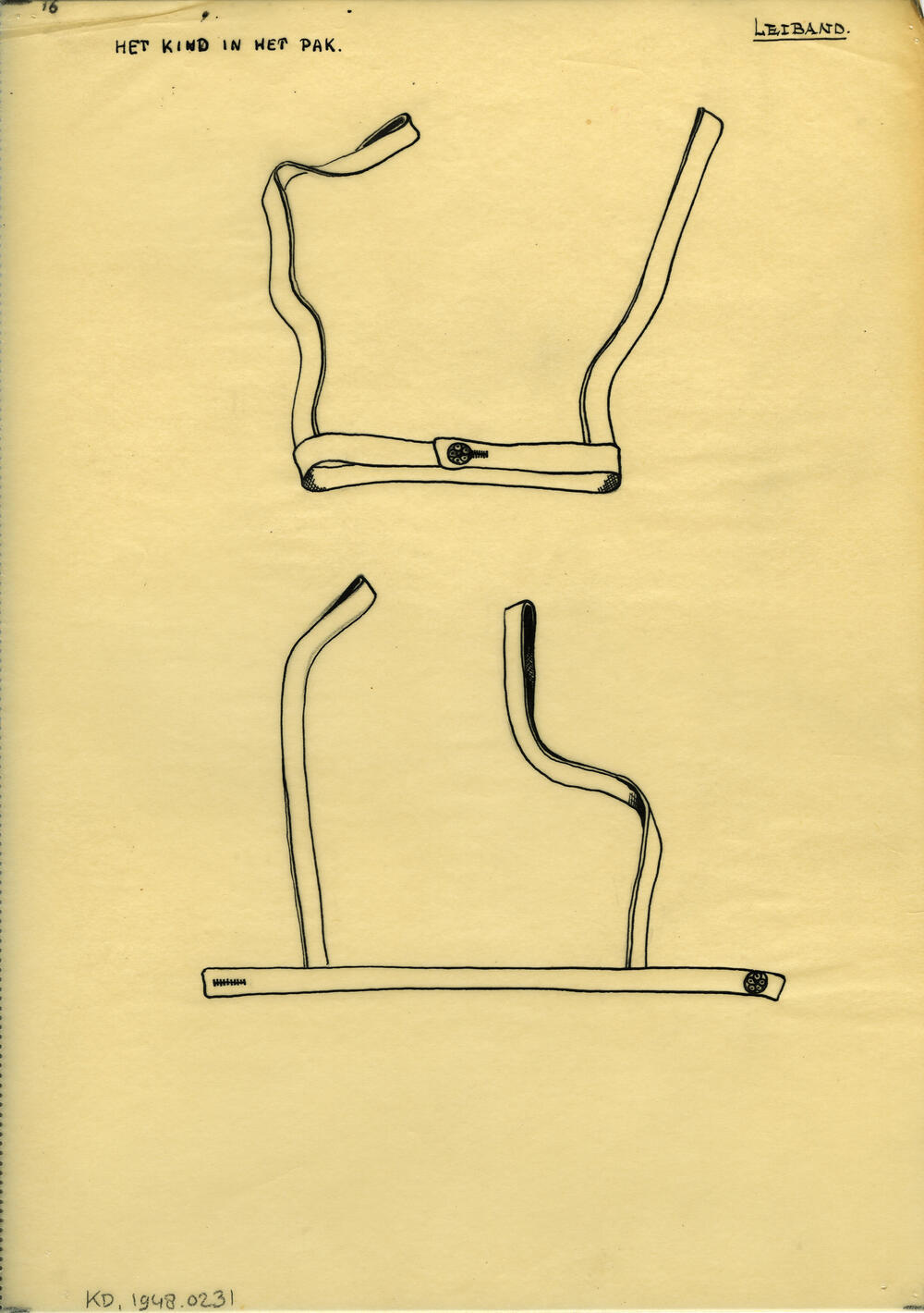 Tekening van een leiband, Marken