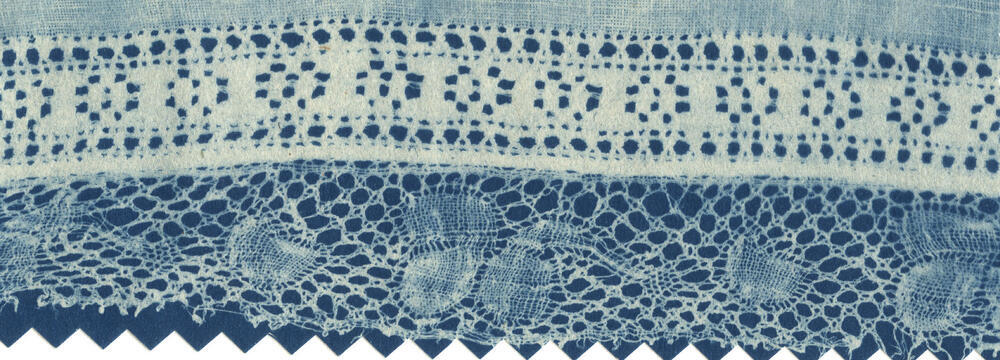 Detail van een doekje met sneewerk en Valenciennes kant, Marken