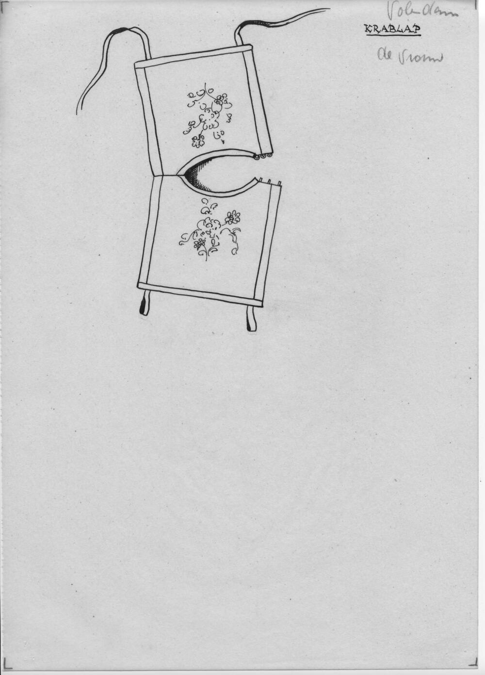 Tekening van een kraplap, Volendam
