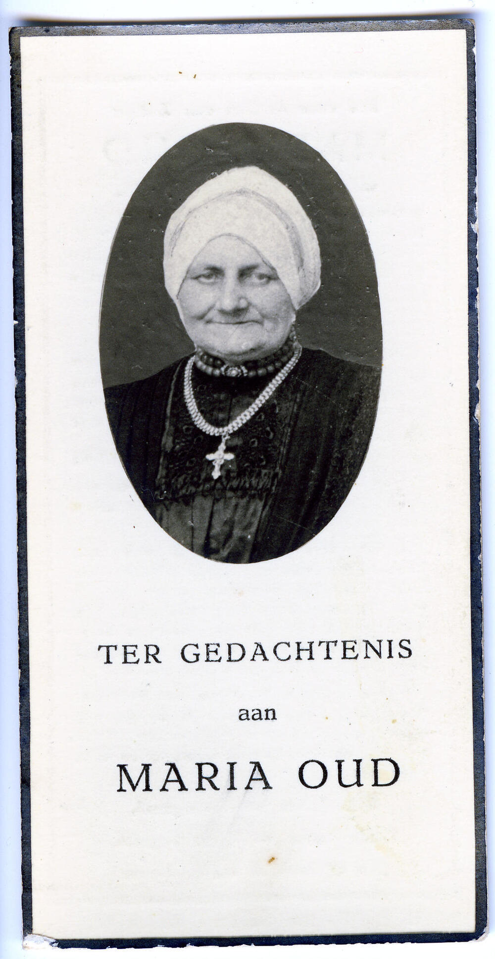 Bidprentje van Maria Oud, 1936